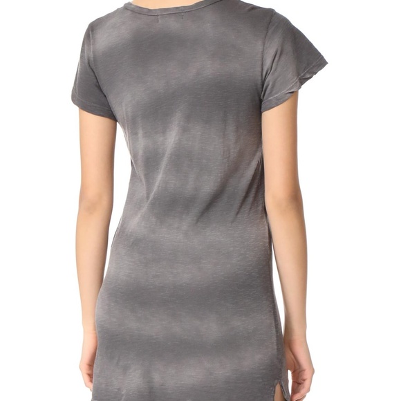 LNA Double Fallon Tee Dress In Charcoal - Picture 2 of 2